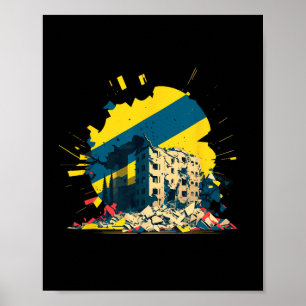 War Ukraine - Destroyed Ukrainian City Poster