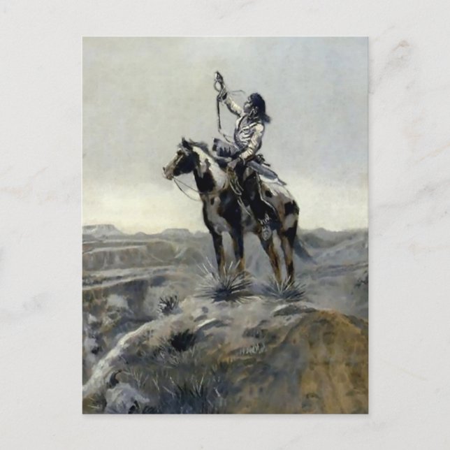 “War” Western Painting by Charles M Russell Postcard (Front)