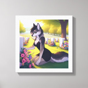 War Widow Wolf Canvas Print