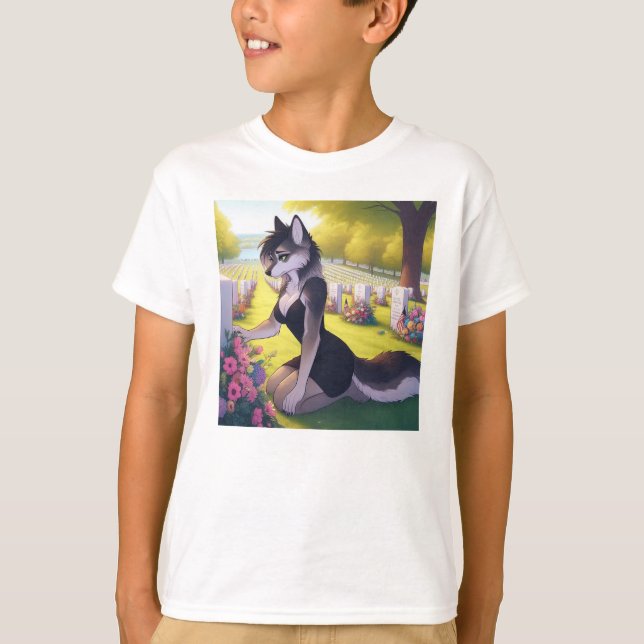 War Widow Wolf  T-Shirt (Front)