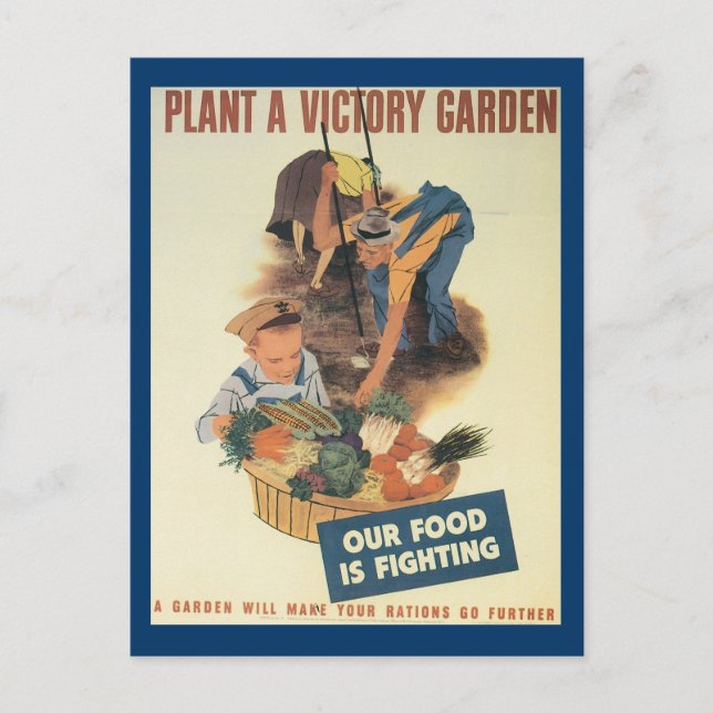 War Work Effort - Work posters - Victory Garden Postcard (Front)