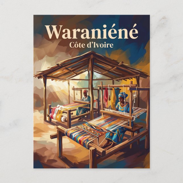 Waraniéné Weaving Village Côte d'Ivoire Postcard (Front)