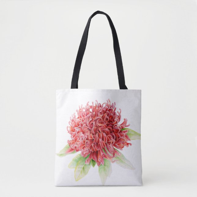 Waratah red flower native Australian plant bag (Front)