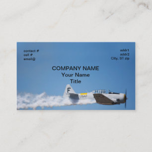 Warbird trailing smoke business card