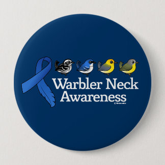 Warbler Neck Awareness Ribbon 10 Cm Round Badge