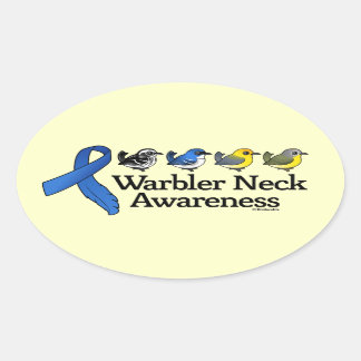 Warbler Neck Awareness Ribbon Oval Sticker