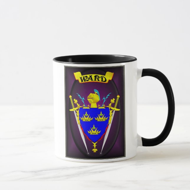 WARD IRISH FAMILY HERALDIC SHIELD/CREST MUG (Right)