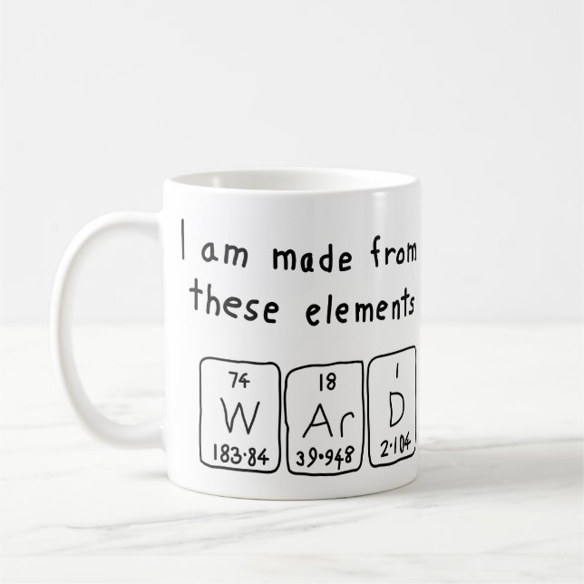 Ward periodic table name mug (Left)