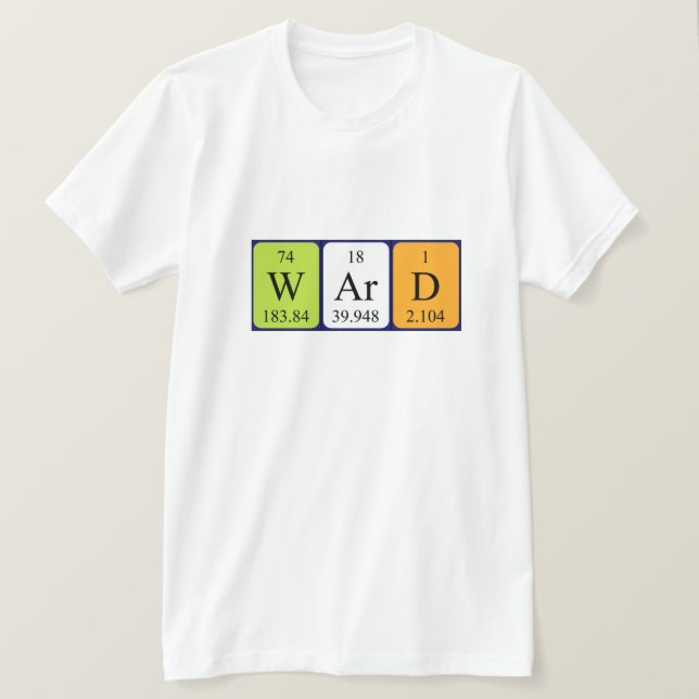 Ward periodic table name shirt (Design Front)