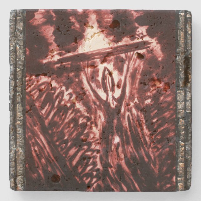Warding Off Evil Stone Coaster (Front)