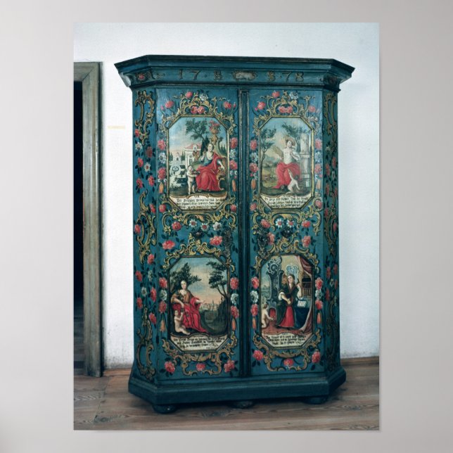 Wardrobe decorated with scenes of the four poster (Front)