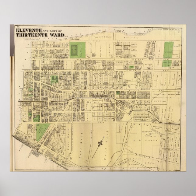 Wards 11, 13 of Pittsburgh, Pennsyvania Poster (Front)