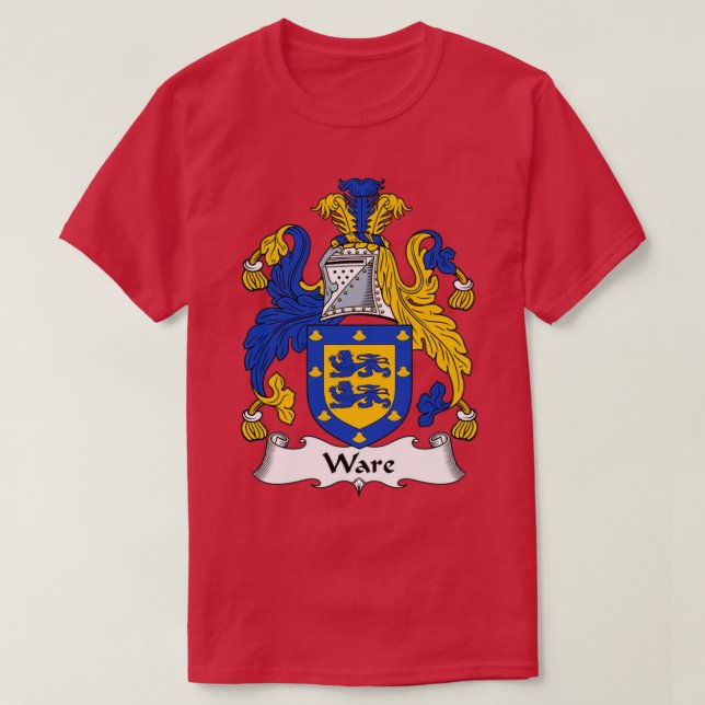 Ware Coat of Arms Family Crest  T-Shirt (Design Front)