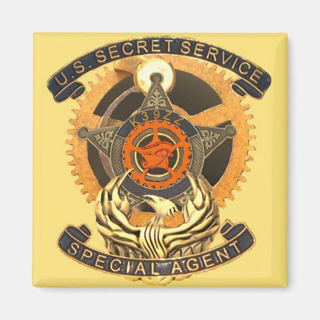 Warehouse 13 Steampunk Secret Service Badge Magnet (Front)