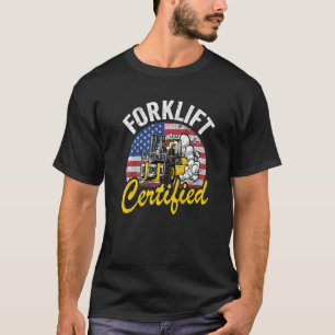 Warehouse American Flag Forklift Operator Forklift T-Shirt