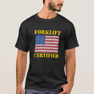 Warehouse American Flag Forklift Operator Forklift T-Shirt