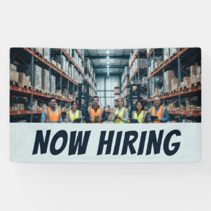 Warehouse NOW HIRING Banner Customisable Logistics