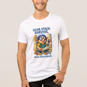 Warehouse Troll – Scan. Stack. Survive. Job Humour Tri-Blend Shirt