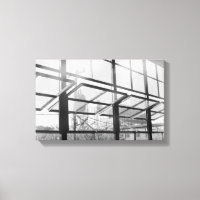 Warehouse Windows, Black and White Photo (Canvas)