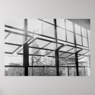 Warehouse Windows, Black and White Photo (Poster) Poster