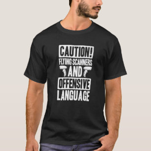 Warehouseman Flying Scanners Warehouse Worker T-Shirt