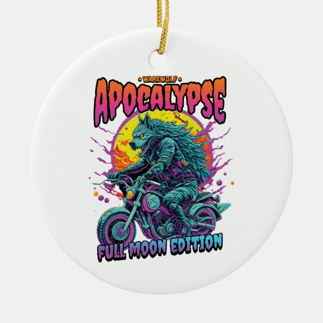 Warewolf apocalypse ceramic tree decoration (Front)