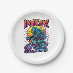 Warewolf apocalypse paper plate