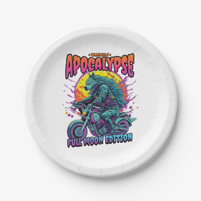 Warewolf apocalypse paper plate (Front)