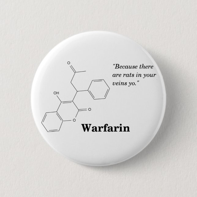 Warfarin (Blood Thinner) 6 Cm Round Badge (Front)