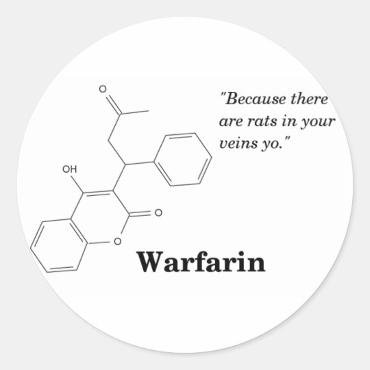 Warfarin (Blood Thinner) Classic Round Sticker Zazzle.co.uk