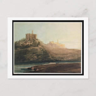 Warkworth Castle, Northumberland, c.1798 (w/c, gou Postcard