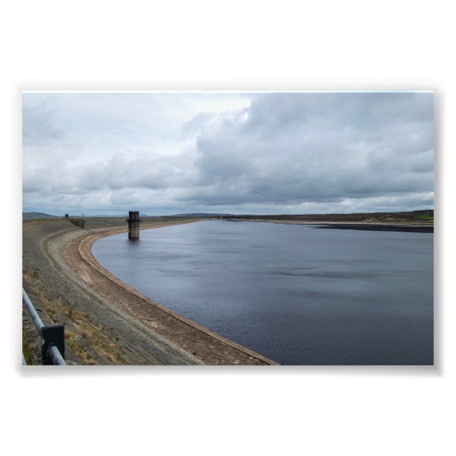 Warland Reservoir: Tranquil Moorland Waters Photo Print (Front)