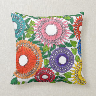 Warli flower patterned pillows