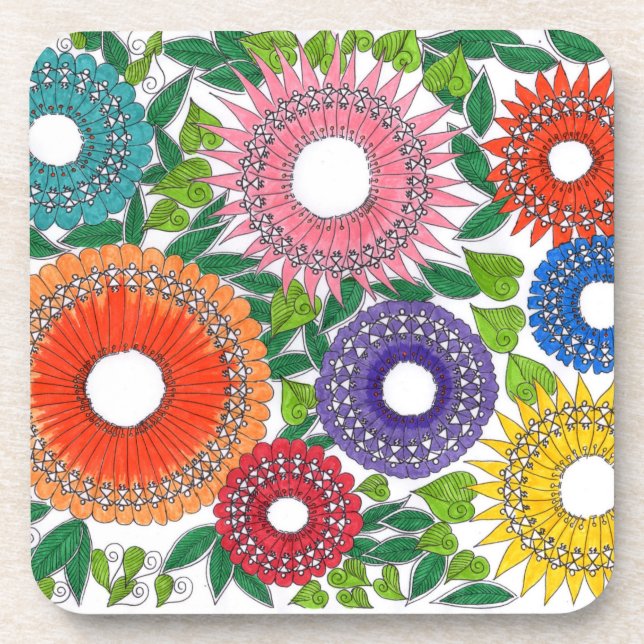 warli flowers coaster (Front)