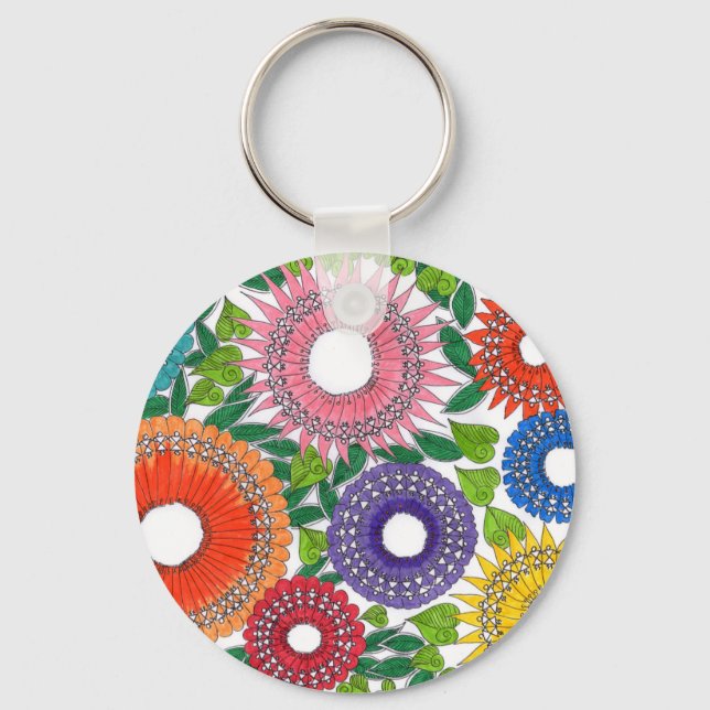 warli flowers key ring (Front)