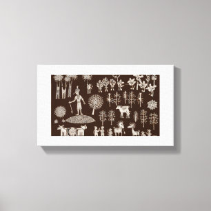Warli Paint Canvas Print