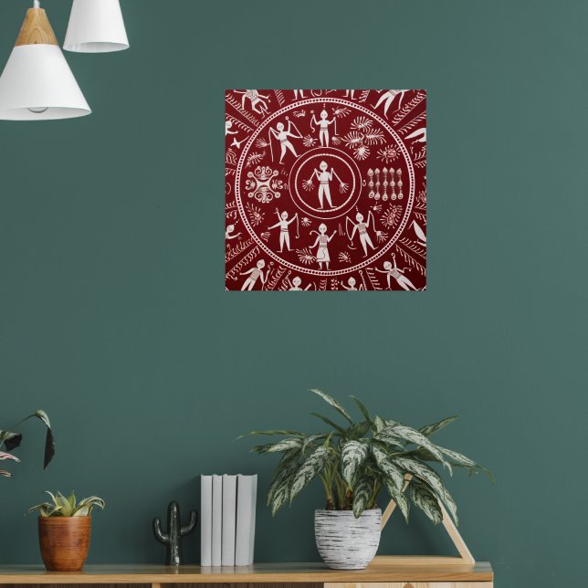Warli Tribal Art Poster (Living Room 1)