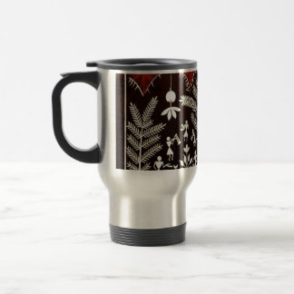 Warli Tribal Tree of Life -wood walart Travel Mug