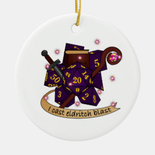 Warlock Dice Design Ceramic Tree Decoration