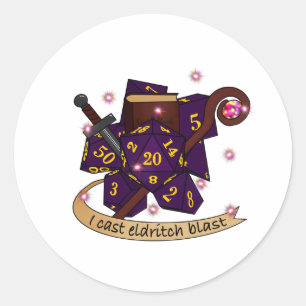Warlock Dice Design Classic Round Sticker