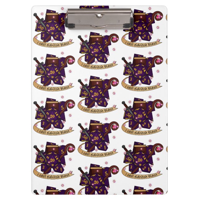 Warlock Dice Design Clipboard (Front)