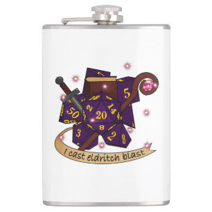 Warlock Dice Design Hip Flask