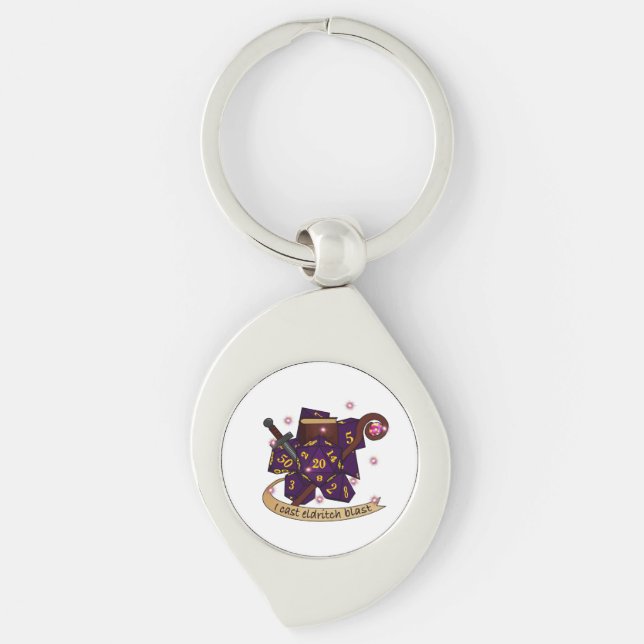 Warlock Dice Design Key Ring (Front)