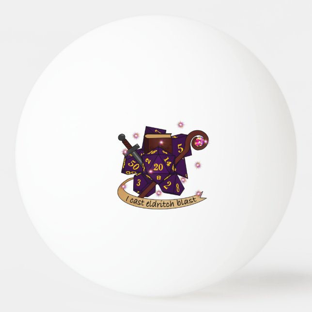 Warlock Dice Design Ping Pong Ball (Front)