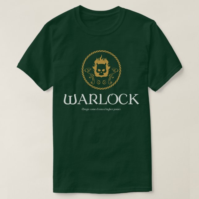 Warlock Warlocks Magic Tabletop RPG Addict T-Shirt (Design Front)