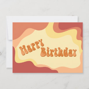 Warm 70s wavy birthday card