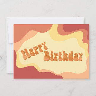 Warm 70s wavy birthday card