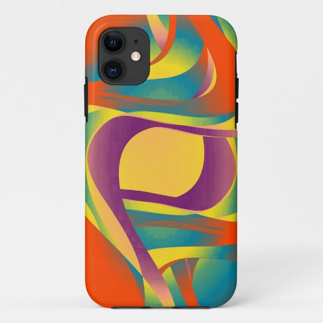 Warm abstract fractal retro Case-Mate iPhone case (Back)