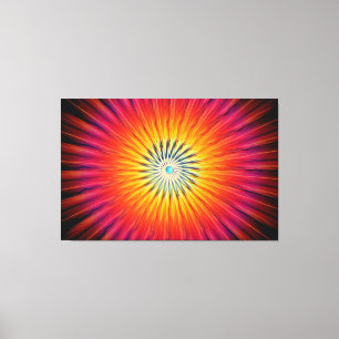 Warm Abstract Radial Rays Canvas Print