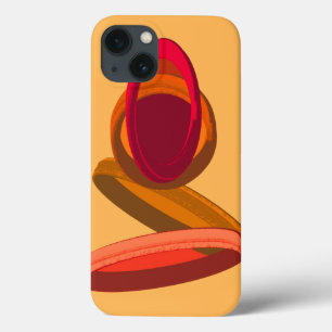 Warm Abstract Triple Rings • Modern Minimalist iPhone 13 Case